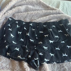 NWT VS PINK XXL Women's Black Dog Print Shorts